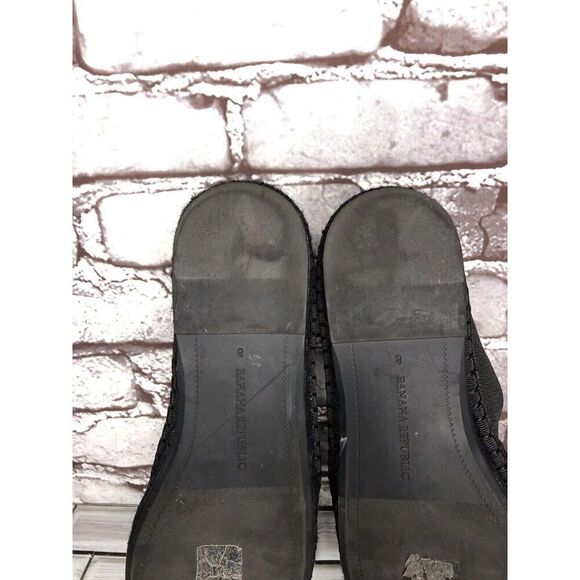 Banana Republic Black Canvas Fabric Slip On Espadrilles Loafers Shoes Women Sz 8 - Picture 12 of 16